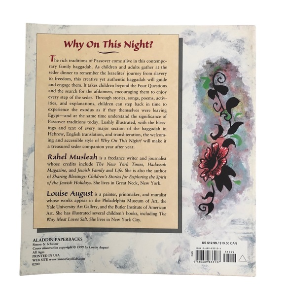 Children’s Book “Why On This Night” Paperback - Picture 2 of 2